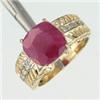Image 1 : 3 ctw Ruby & Diamond Ring in 10K Gold