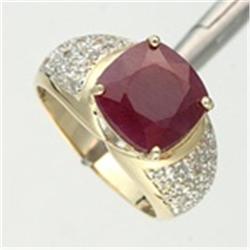 3 ctw Ruby & Diamond Ring in Gold Ring