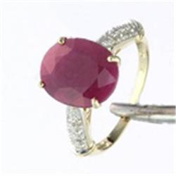 5.556 ctw Genuine Ruby & Diamond Ring
