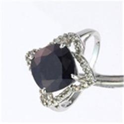 4.94 ctw Genuine Sapphire & Diamond Ring