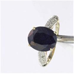 6.46 ctw Genuine Sapphire & Diamond Ring