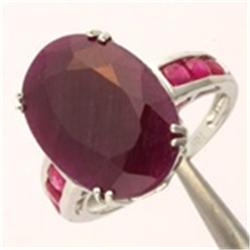 6 ct. Genuine Ruby Ring in White Gold
