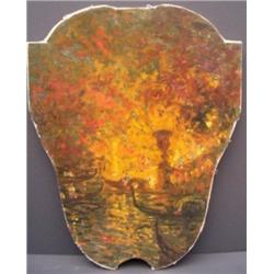 LOUIS ICART ORIGINAL OIL ON CANVAS VERY RARE SHIELD