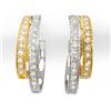 Image 1 : 0.65 ctw Diamond Hoop Earrings Two-Tone