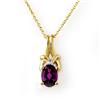 Image 1 : .77 ctw Amethyst Diamond Pendant