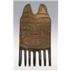 Northwest Coast Carved Beaver Design Hair Comb, 19th century