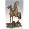 Image 1 : Carl Kauba, bronze, 24" x 16" x 8", Mounted Indian Chief
