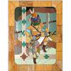 Image 1 : Stained Glass Panel, 50 1/2" x 40 1/2" featuring Kachina Dancer