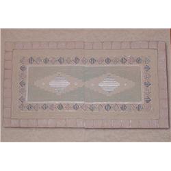 Luis Mazorra, Western Rug in Purple,  Signed Diptych 