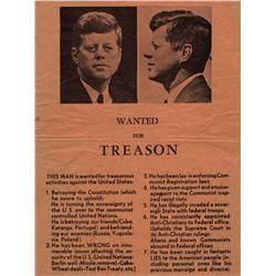 JFK ''Wanted for Treason'' Handbill