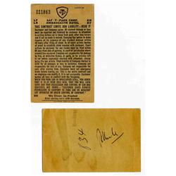 RFK Signed Ambassador Hotel Ticket
