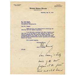 JFK TLS w/ Handwritten Note 1953