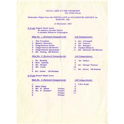 JFK Flight Chart November 1963
