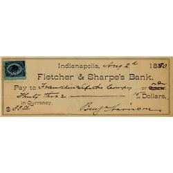 Benjamin Harrison Signed Check