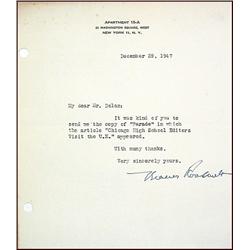 Eleanor Roosevelt 1947 TLS