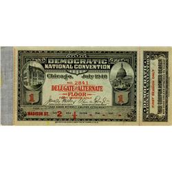 1940 FDR Democratic Convention Ticket