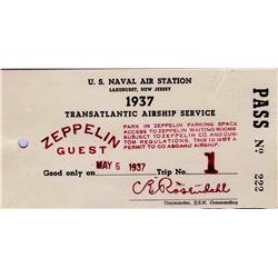 Hindenburg Ticket 5-6-37