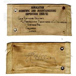 Sir Edmund Hillary Signed Tag