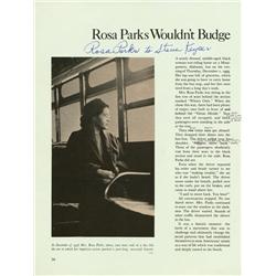 Rosa Parks Signed Magazine Page