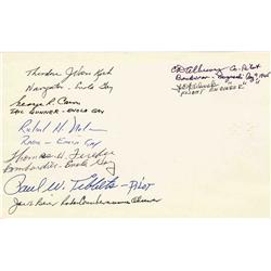 Enola Gay Crew Signed Card