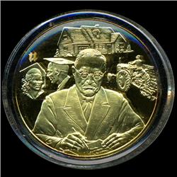 .75oz Franklin Mint PR70 DCAM 24k plated Sterling Silver Round History of the American Presidency H.