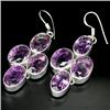 Image 2 : 99ct Deluxe Top Purple Amethyst Sterling Big Earrings   (JEW-1853)