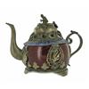 Image 1 : Vintage Chinese Cloisiet & Stone Decorative Teapot 4" (ANT-861)