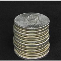 1977-9 Mexico Silver 100 Pesos Unsearched Stack of 10 Mostly BU 6.2 Ounces Silver! (COI-5232)