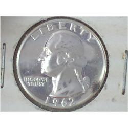 1962 Silver Washington Quarter (Proof) Toning Spot