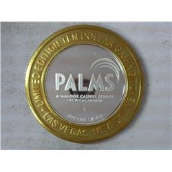 Palms Casino $10 Gaming Token (Silver) UNC
