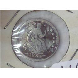 1854 Seated Liberty Half Dime (Holed)
