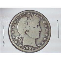 1909-S Barber Half Dollar (VG)