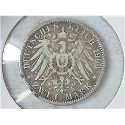 1904-A German Prussian 2 Mark (Silver)