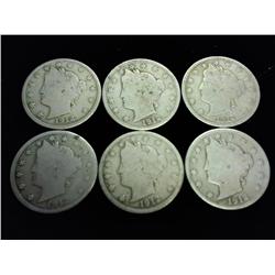 6-1912-D Liberty "V" Nickels