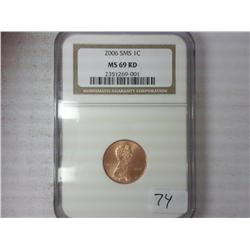 2006 SMS Lincoln Cent NGC MS 69RD