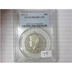 1991-S Kennedy Half PCGS PR65 DCAM