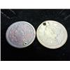 Image 1 : 1844 & 1851 US Large Cents (Holed)