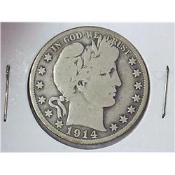 1914-S Barber Half Dollar (VG)