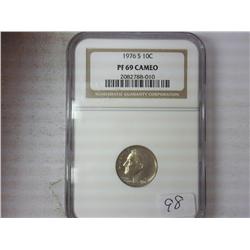 1976-S Roosevelt Dime NGC PF69 Cameo