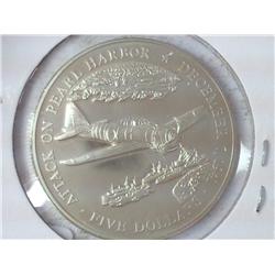 2000 Liberia $5 Coin (PF) Attack On Pearl Harbor