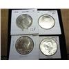 1976, 1982, 87 & 2005-D Kennedy Halves (UNC)