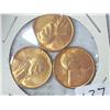 3-1942 Lincoln Cents (Red UNC)