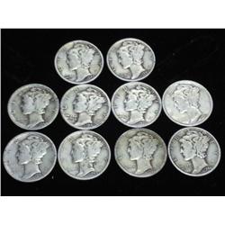 10 Assorted Mercury Dimes