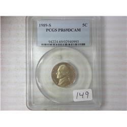 1989-S Jefferson Nickel PCGS PR69 DCAM
