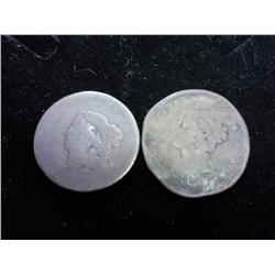 2 US Large Cents (As Shown)