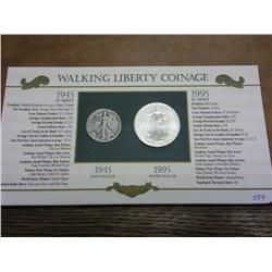 1945 WLH & UNC 1995 American Silver Eagle