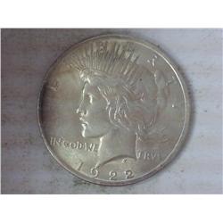 1922 Peace Silver Dollar (UNC)