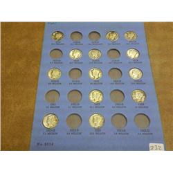 Album Page Of 13 Mercury Dimes (1916-25)