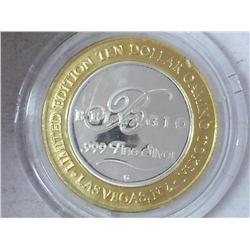 Bellagio $10 Gaming Token Silver (Proof)