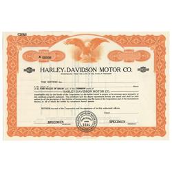 A Scarce, Early Harley Davidson Stock Certificate Specimen